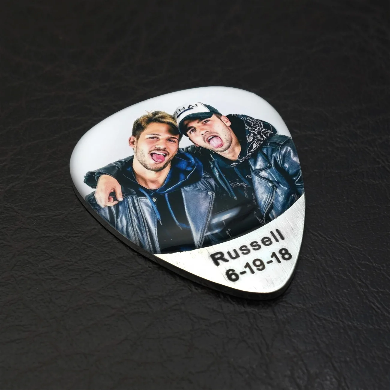 Personalized Guitar Pick Custom Photo Guitar Pick Hand Stamped Guitar Pick Pick Keepsake Gift for Him Graduation Father\'s Gift