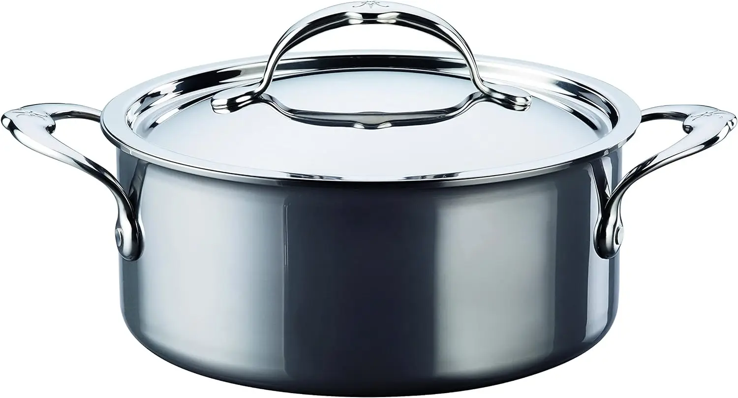 

Титановая суповая кастрюля Hestan NanoBond из нержавеющей стали, индукционная варочная панель, 3 кварты