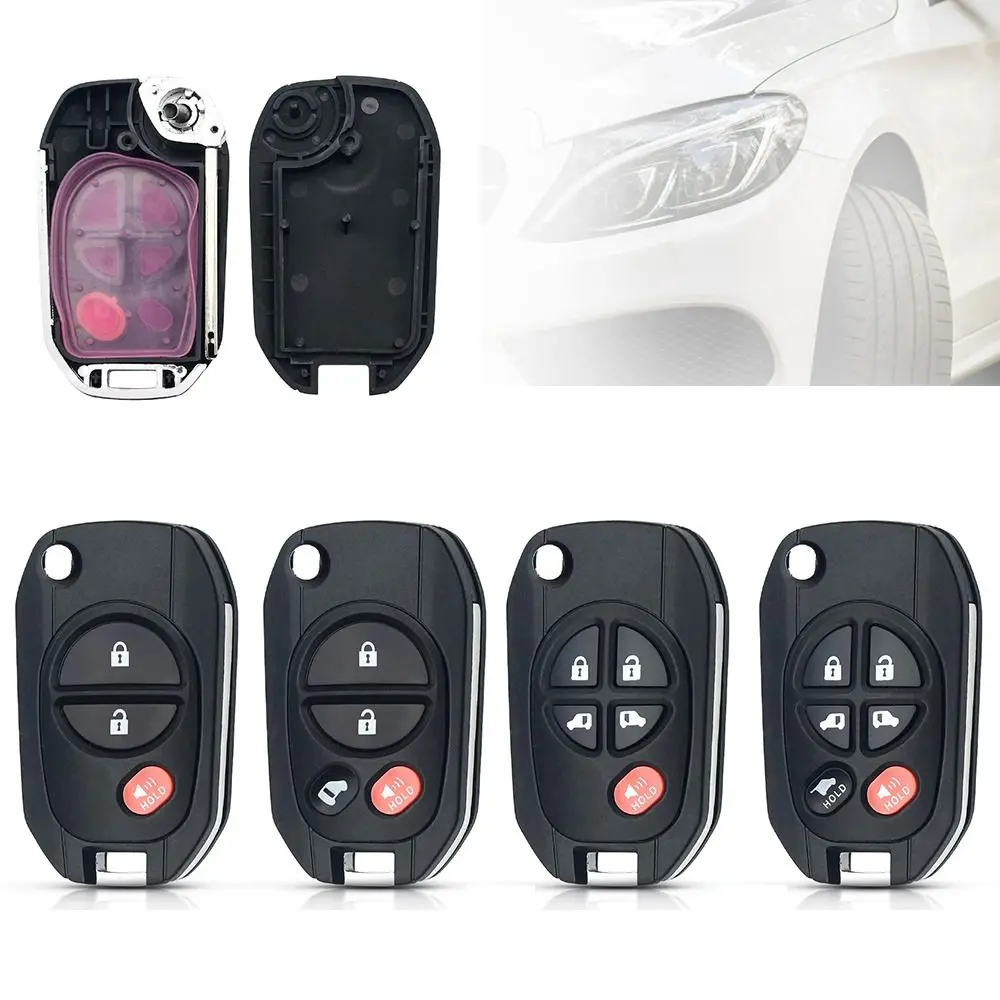 

3/4/5/6 Buttons Remote Car Key Shell Modified Flip Car Key Shell TOY43 for Toyota/Tacoma/Highlander/Sequoia/Sienna/Tundra