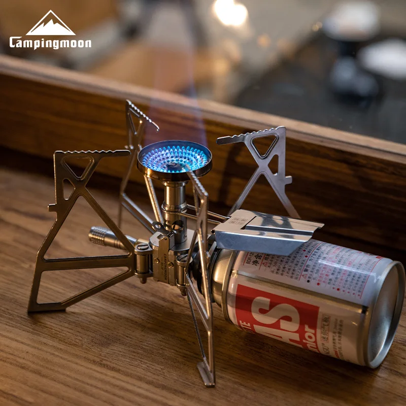 Наружная прочная газовая плита для кемпинга, луна, газовая горелка в виде бабочки, плита для приготовления пищи с сумкой