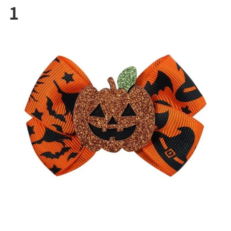 1 Pcs Halloween Cartoon Spider Pumpkin Hair Clip Black Cat Skull Hair Accessories For Girls Day Dress Up Party Decor