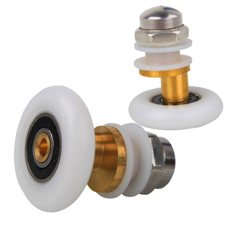 Sliding Door Rollers Mini Rubber Wheels Shower Door Wheels Sliding Glass Door Pulleys Replacement Bearing Rollers Runner Shower Room Cabins Swinging Pulley