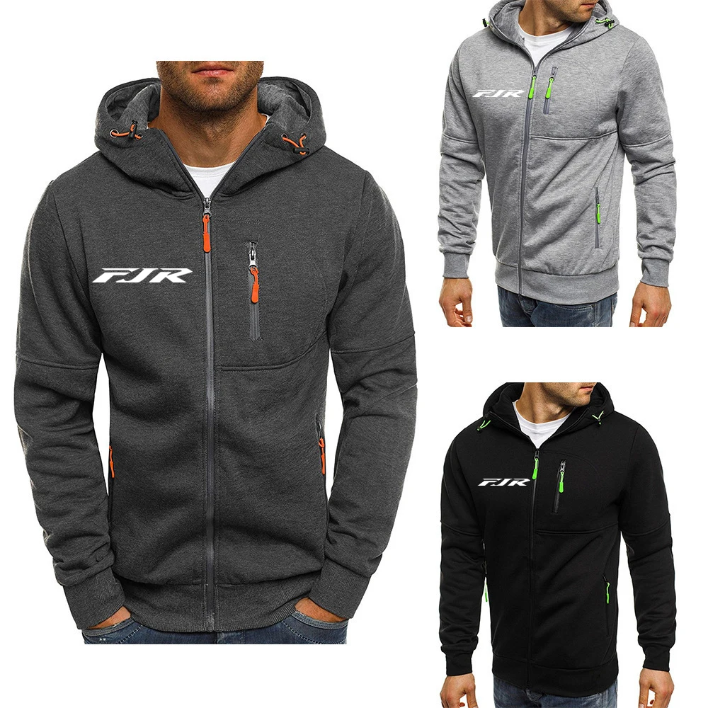 2024 FJR 1300 Motorcycle New Tri-color Hooded Jacket Spring and Autumn Men Comfortable and Leisure Slim-fit Spliced Zipper Tops 6