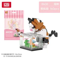 LOZ cute Cartoon Cat Animal Toy Dolphins owls chick cats dogs Model Diamond Particle Block Assembly Toys for Children's Gift 2