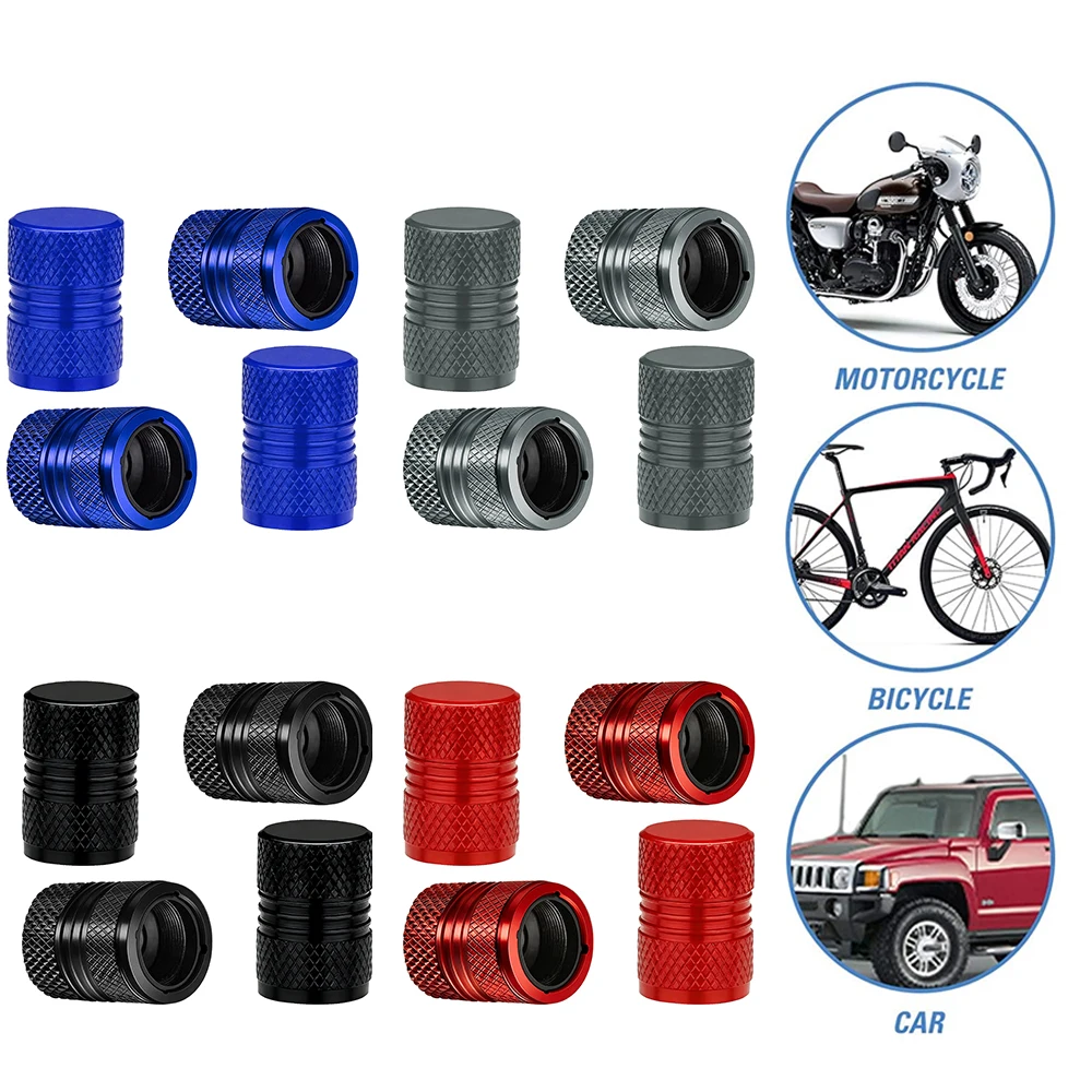 Durable Metal Tire Valve Stem Caps - Set of 4, Corrosion-Resistant & Leak-Proof Design