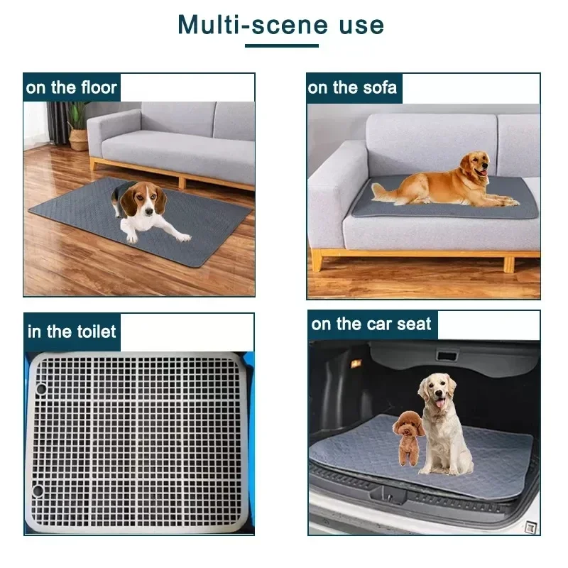 Dog Training Pad Dog Pee Pad Dog Toilet Mat Reusable Washable For Large Dogs Urine Absorbent