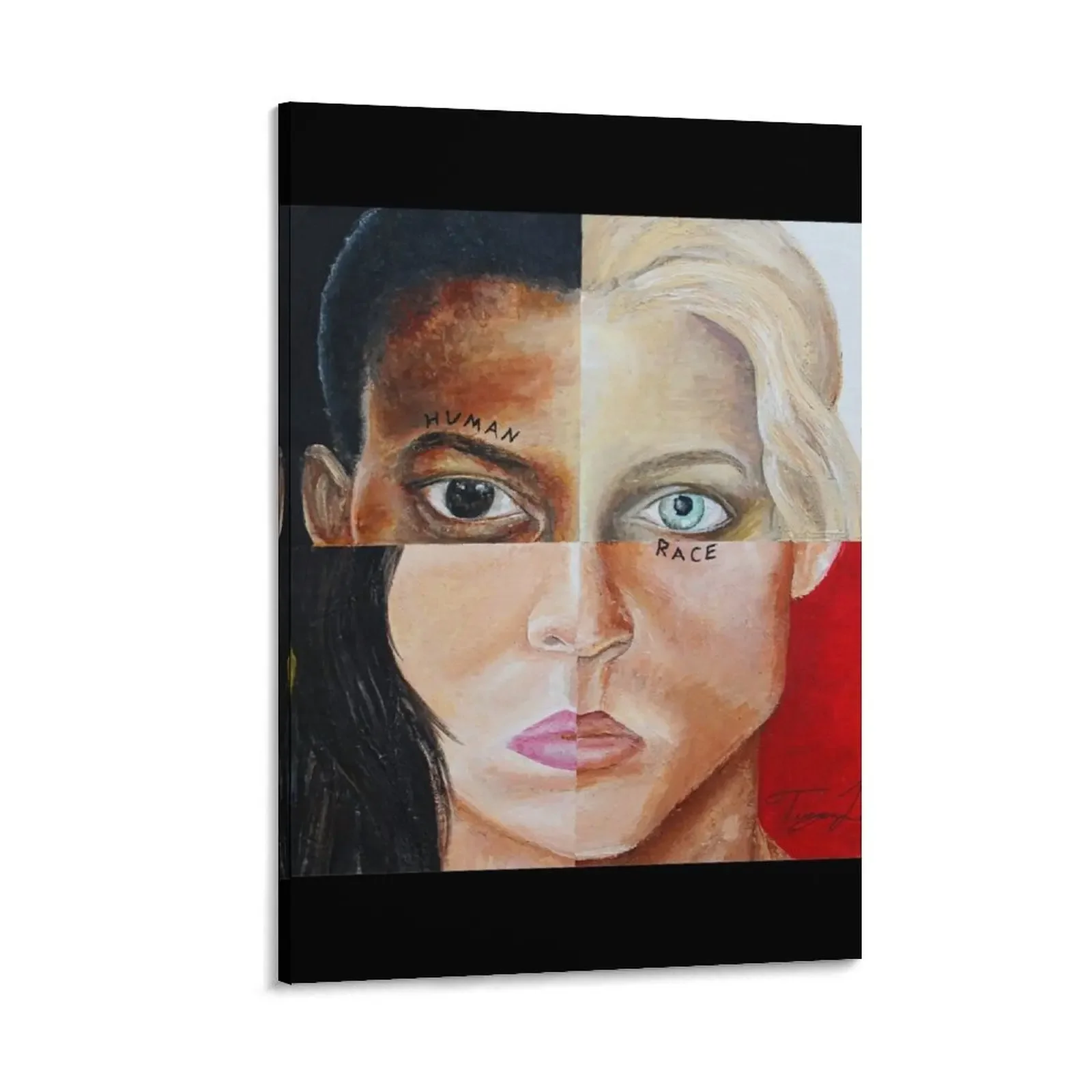 

One Race the Human Race Canvas Painting posters for wall home decors accessories wall decoration painting