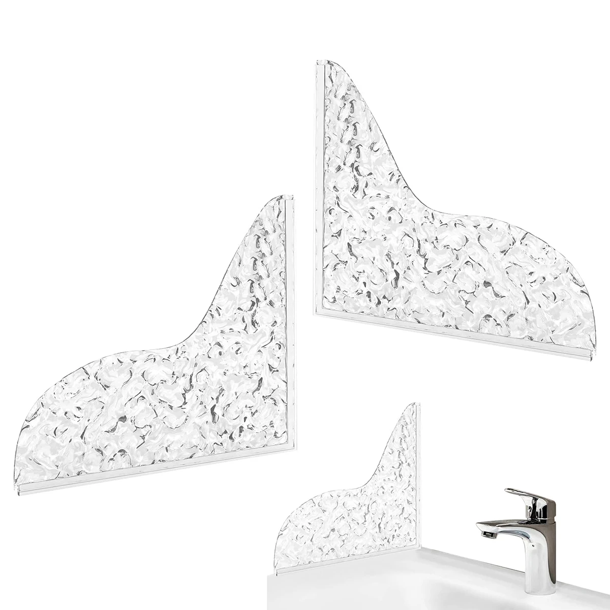 Guard Shower Guards Bathtub Water Corner Bath Tub Shield Screen Acrylic Splashing Bathroom Door Curtain Clear Barrier Sink 2pcs