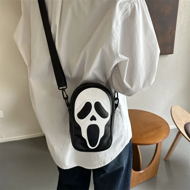 Halloween Skeleton Bag Funny Ghost Crossbody Bag for Women Christmas Phone Square Bag Suitable for Women, Work, Party, Shopping