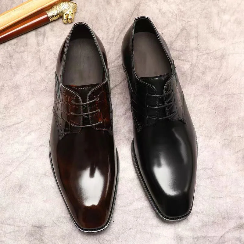 Handmade mens wingtip oxford shoes grey leather brogue men's dress shoes classic business formal for men