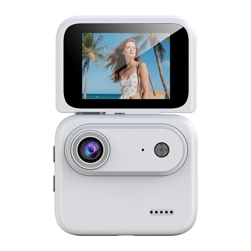 Mini Sports Camera 4K Ultra Clear Recording VLOG Recorder Flip Screen Anti Shake 143 ° Wide-angle Student Travel Camera Portable