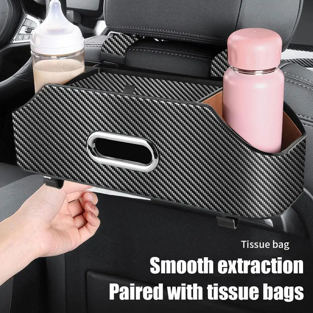 

Leather Car Seat Multifunctional Storage Box Under Seat Storage Auto Bag Tidying Water Seat Pockets Tissue Hanger Cup Back Z5K0