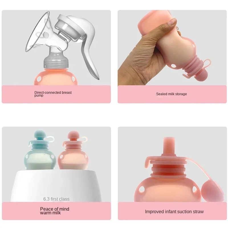 Reusable Silicone Breast Milk Storage Bag Leak-proof Suckable Juice BPA Free for Baby Feeding Food Storage Breastfeeding Partner breast milk storage bag