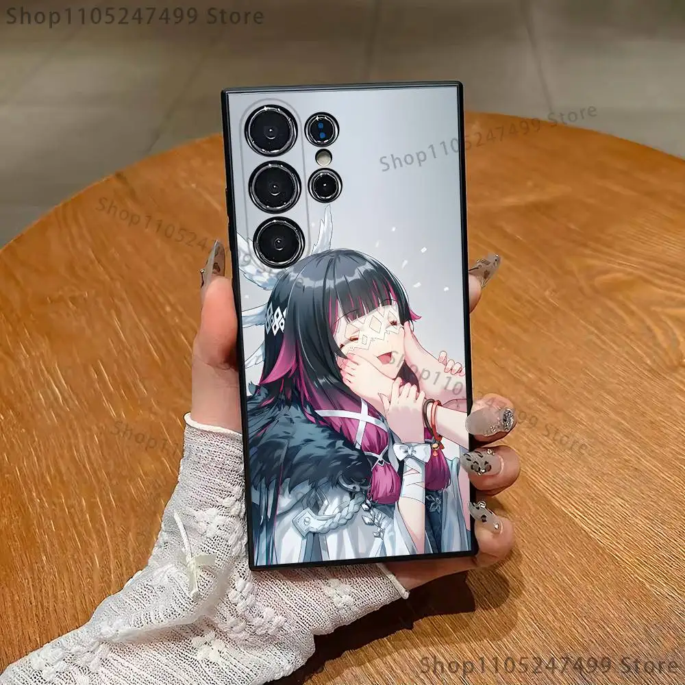 Elegant Columbina Black Silicone Phone Case - Genshin Impact Design