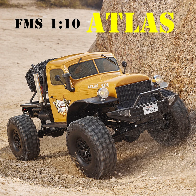 Novo fms 1/10 atlas rc carro rock crawler rs 4wd escalada escala retro