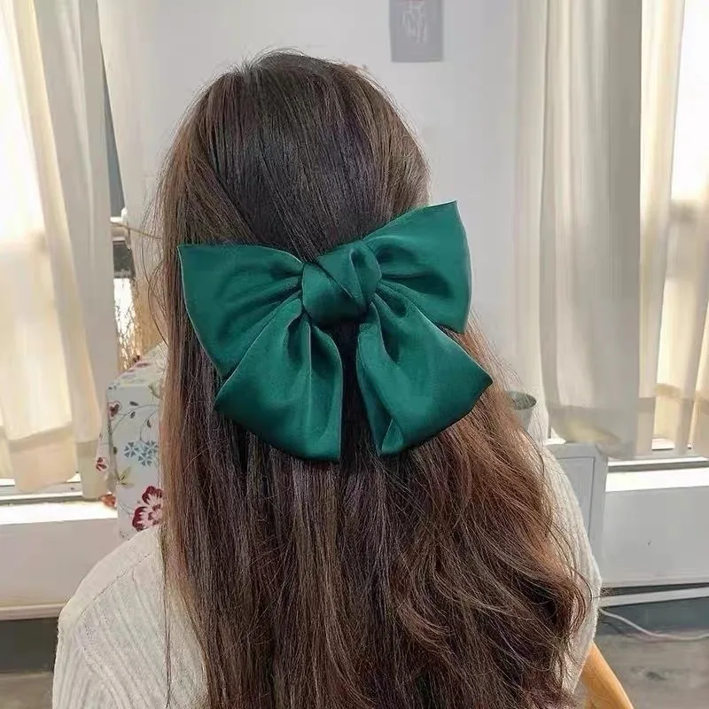 Mode Große Band Bogen Haar Clips Für Frauen Trendy Satin Bowknot Haarnadeln Nette Pferdeschwanz Barrettes Damen Haar Zubehör Geschenk – Detail 15