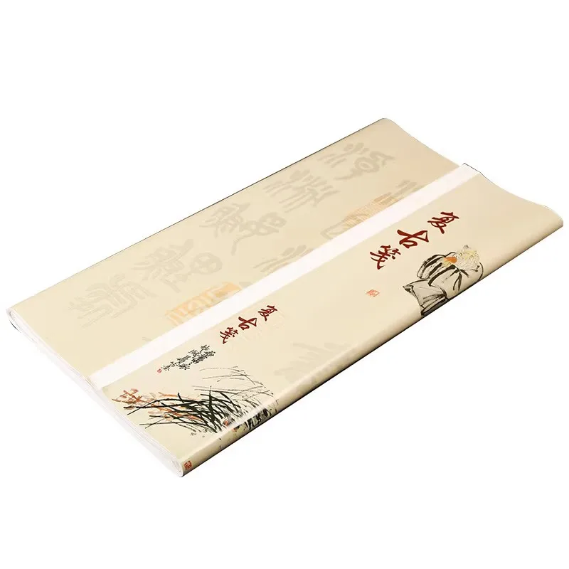 10장 반생반숙 쌀종이, 붉은 꽃차 잎 포함, 전통 중국 예술 종이, 붓글씨 및 그림용