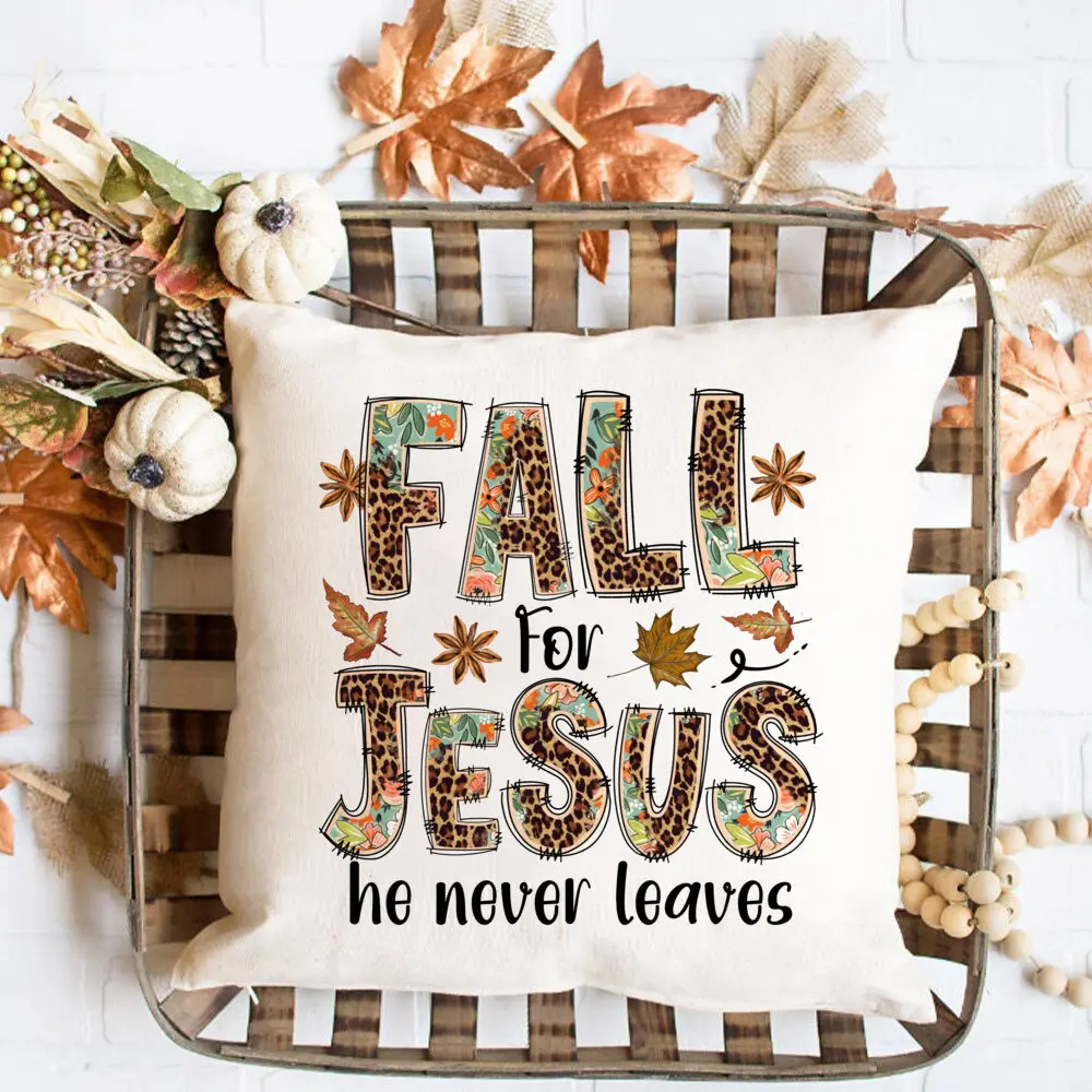 Jartinle Welcome to Our Porch Fall - Set di 2 federe per cuscini da esterno 45,7 x 45,7 cm, impermeabili, a più livelli, con citazioni, per mobili da patio, Decorazione Autunnale Autunno