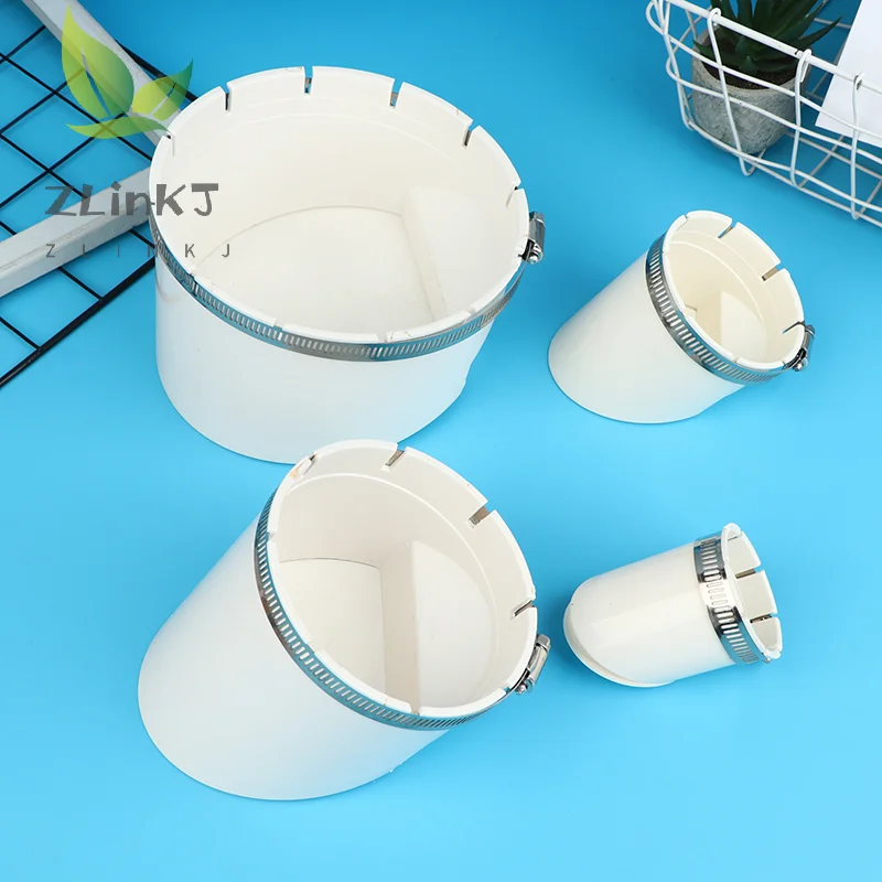 50-160mm 배수관 바닥 배수구 화이트 스트레이너 플러그 클램프 포함 PVC 역류 방지 악취 방지 밸브 하수구 헤어 필터