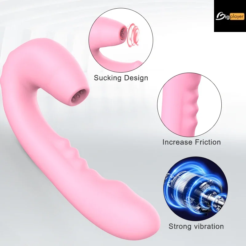 2 in 1 Licking Machine Clitoris Stimulator G-Spot Powerful Vibro Dildo Wand Female Clit Sucker Adult Sex Toys Vibrator for Women