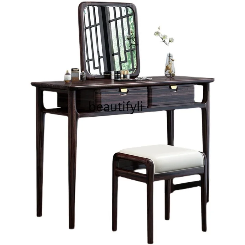 

New Chinese Style Dresser Solid Wood Bedroom Chest of Drawers Integrated Storage Cabinet Ugyen Wooden Desk Dresser