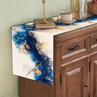 Chemin de table en marbre Océan - 1 pièce, texture nuages blancs, moderne, pour commode, cuisine, salle à manger, style ferme, fête 2