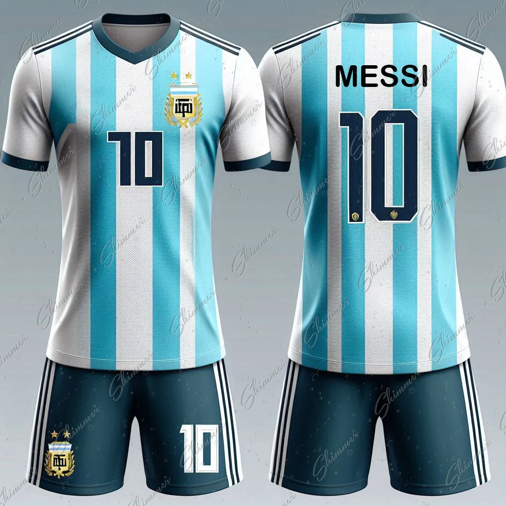 Football Outfit Kids Jersey 2pc Short Sleeves Argentinian Style No.10 Training And Competition Jearsey Jerseys Soccer Kit kids clothing set kids sports suit children sports suit training jersey