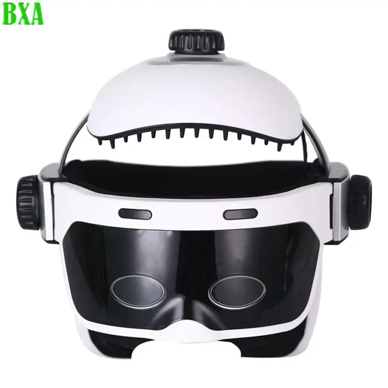 EMS Electric Head Massager Helmet with Eye Massage Air Pressure Vibration Therapy Scalp Relax Hot Compress Bluetooth Music wireless bluetooth headset motorcycle helmet handsfree music calling headphone