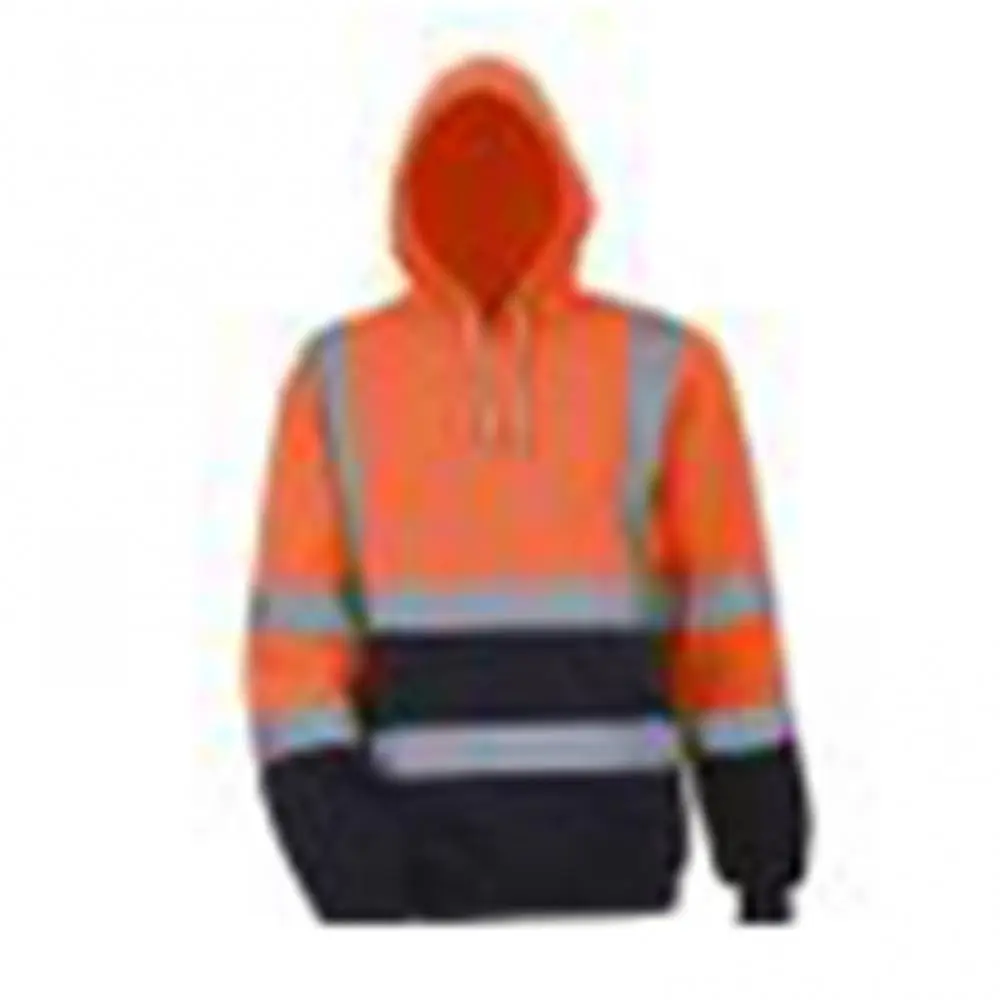 Long Sleeve Men Top Pullover Hoodie Sweatshirt Reflective High Visibility Coat