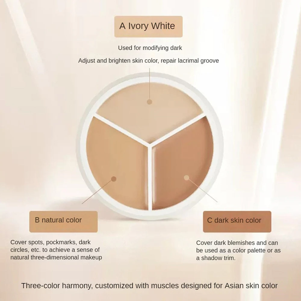 3/6-color Concealer Palette With/No Mini Puff/Brush Soft Moisturizer Concealer Modify Enhance Contours Lasting Makeup Waterproof