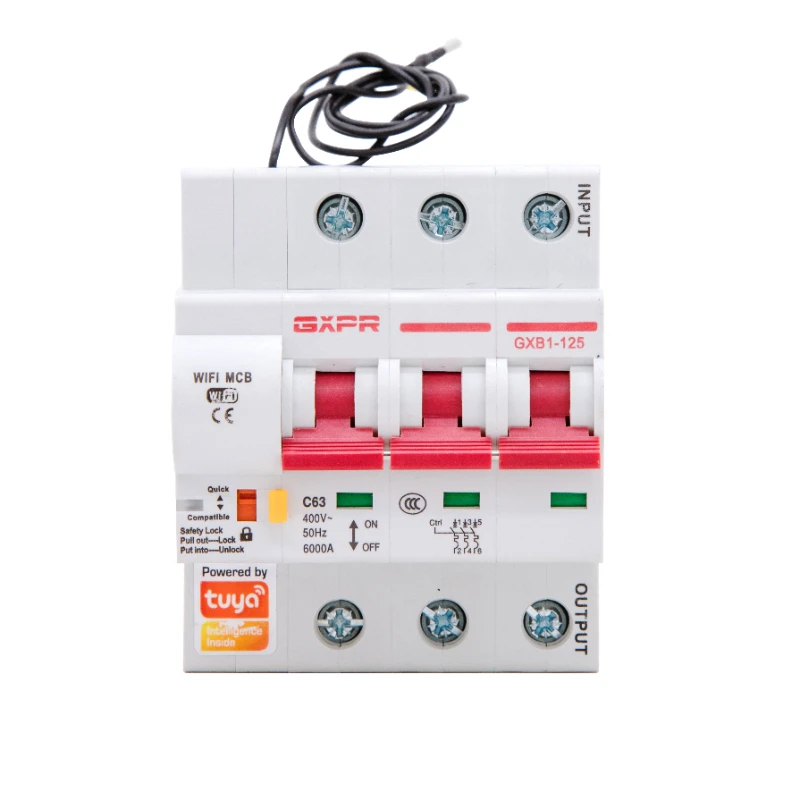

GXB1 3pole WiFi Smart Circuit Breaker 16A 125A Automatic Switch Overload Short Circuit Protection Work