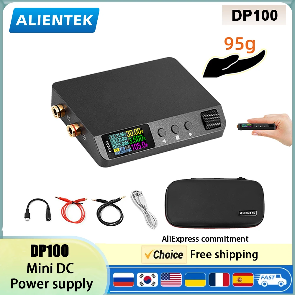 DP100 Mini DC Power Supply Lab แหล่งจ่ายไฟ 30V 5A Switching Power Supply แบบพกพา Digital Bench Power Supply ﻿ 1