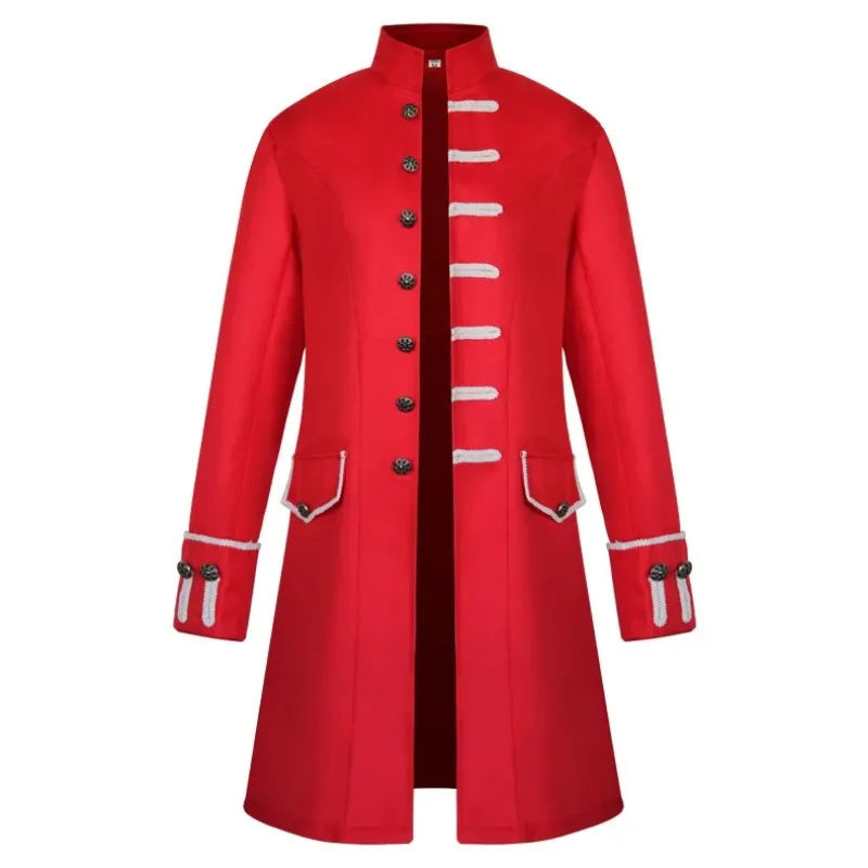 Men's Jacket Vintage Uniform Victorian Frock Coat Gothic Steampunk Long Tailcoat 5