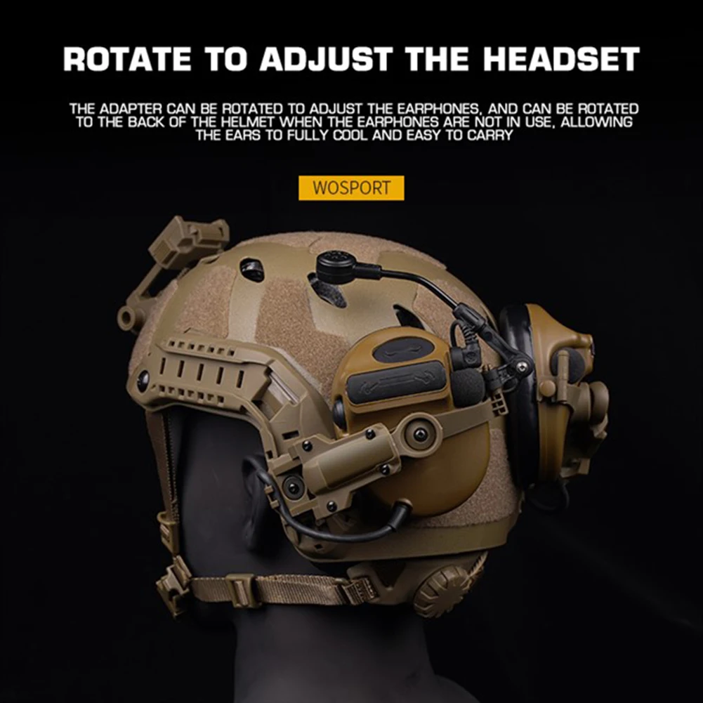 Tactical Helmet Rail Adapter for PELTOR ComTac Airsoft Shooting Accessories Headset Mount Fit Ops Core ARC Team Wendy MLOK Rail