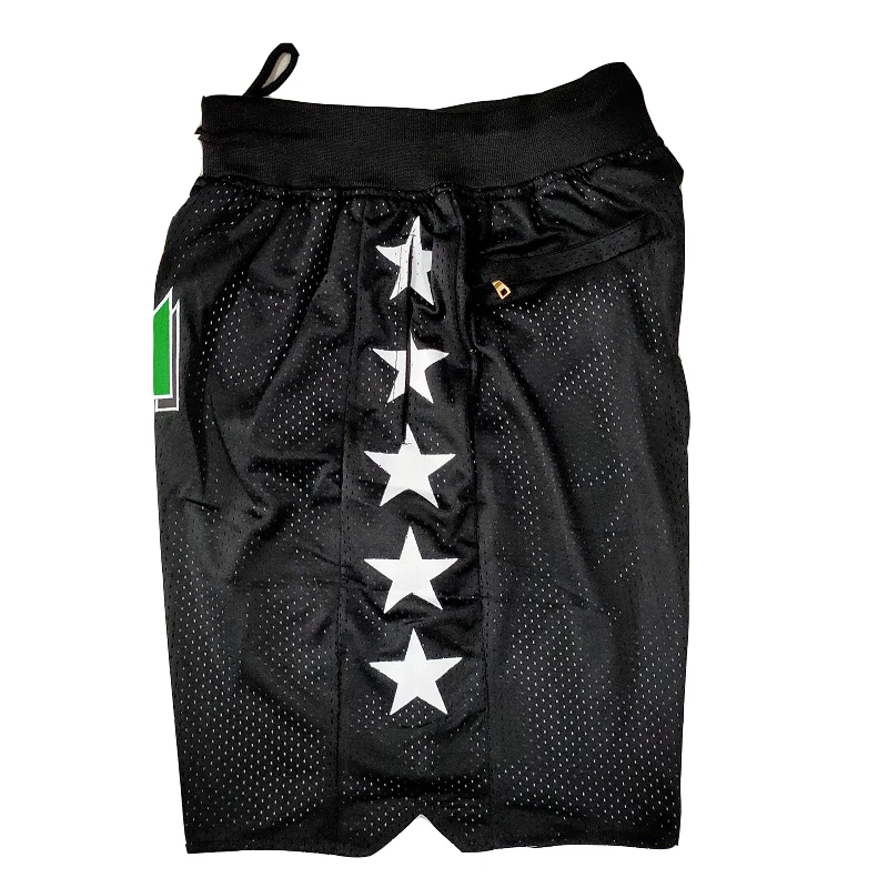 Basketball Shorts SPACE JAM Sewing Embroidery High-Quality Outdoor Sport Shorts Beach Pants four pockets Black 2023 Mesh fabric