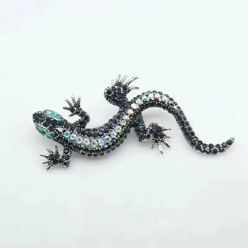 European and American Vintage Animal Brooch for Women, Lizard