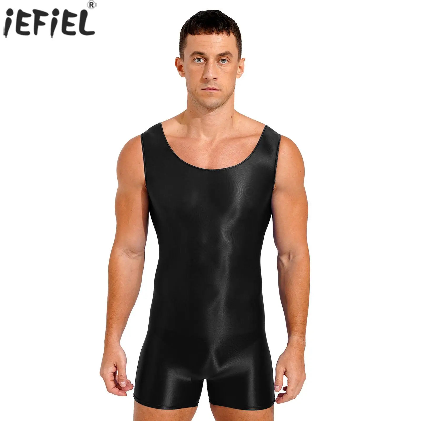 

Mens Sleeveless Mankini Bodysuit Swimsuits Swimwear Soild U Neck Tank Leotard Jumpsuit for Bodybuilding Fitness Beach Swimming