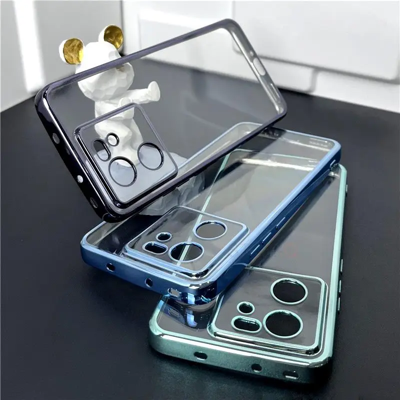 Elegant Plating Bumper Clear Case - Soft Silicone Transparent Back Cover