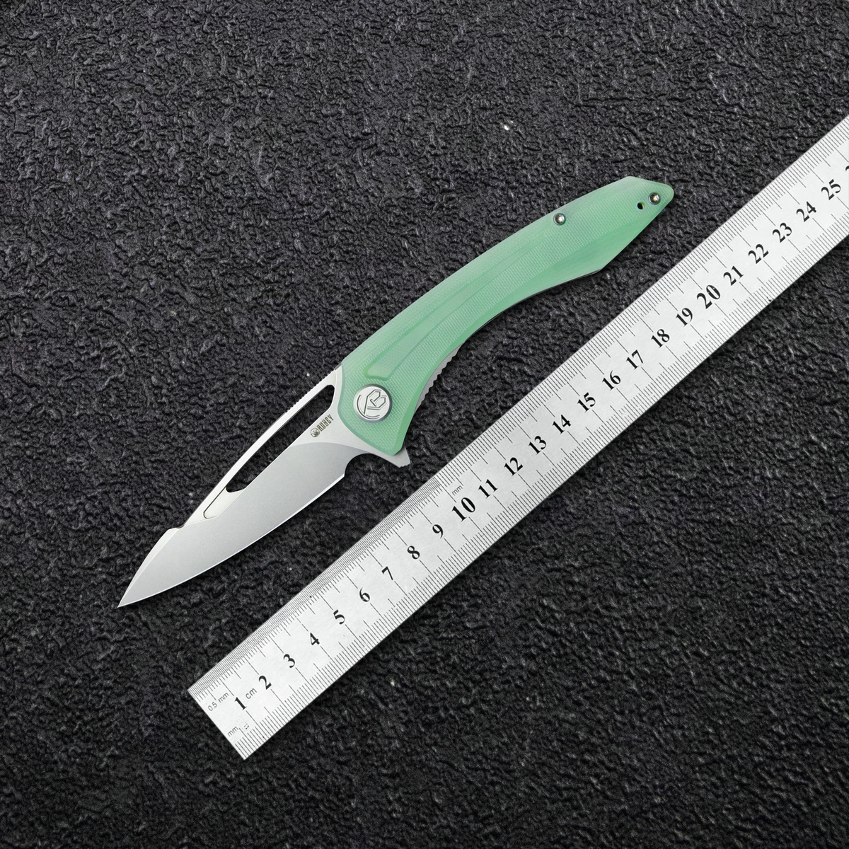 

Kubey Knife Ku345 Merced Folding Knife Beadblasted AUS-10 Blade G10 Handle