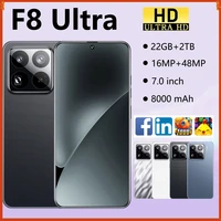 New F8 Ultra 7.0 inch Cell Phone 4G 5G Smartphone Android 22G+2TB Dual SIM Card 8000mAh Mobile Phones Unlocked Global Version