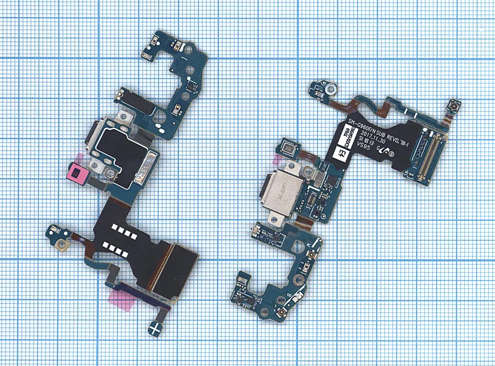 Шлейф разъема питания для Samsung Galaxy S9 SM-G960F + микрофон | Мобильные телефоны и