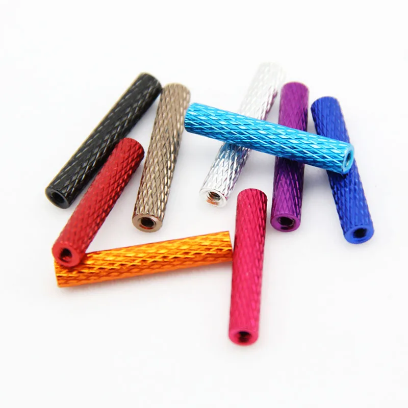 

10PCS M2*15/16/20/22/23/25/27/30mm Aluminum Standoff Spacer Knurled Round Column Pillar Stud Fastener for RC FPV Multicopter
