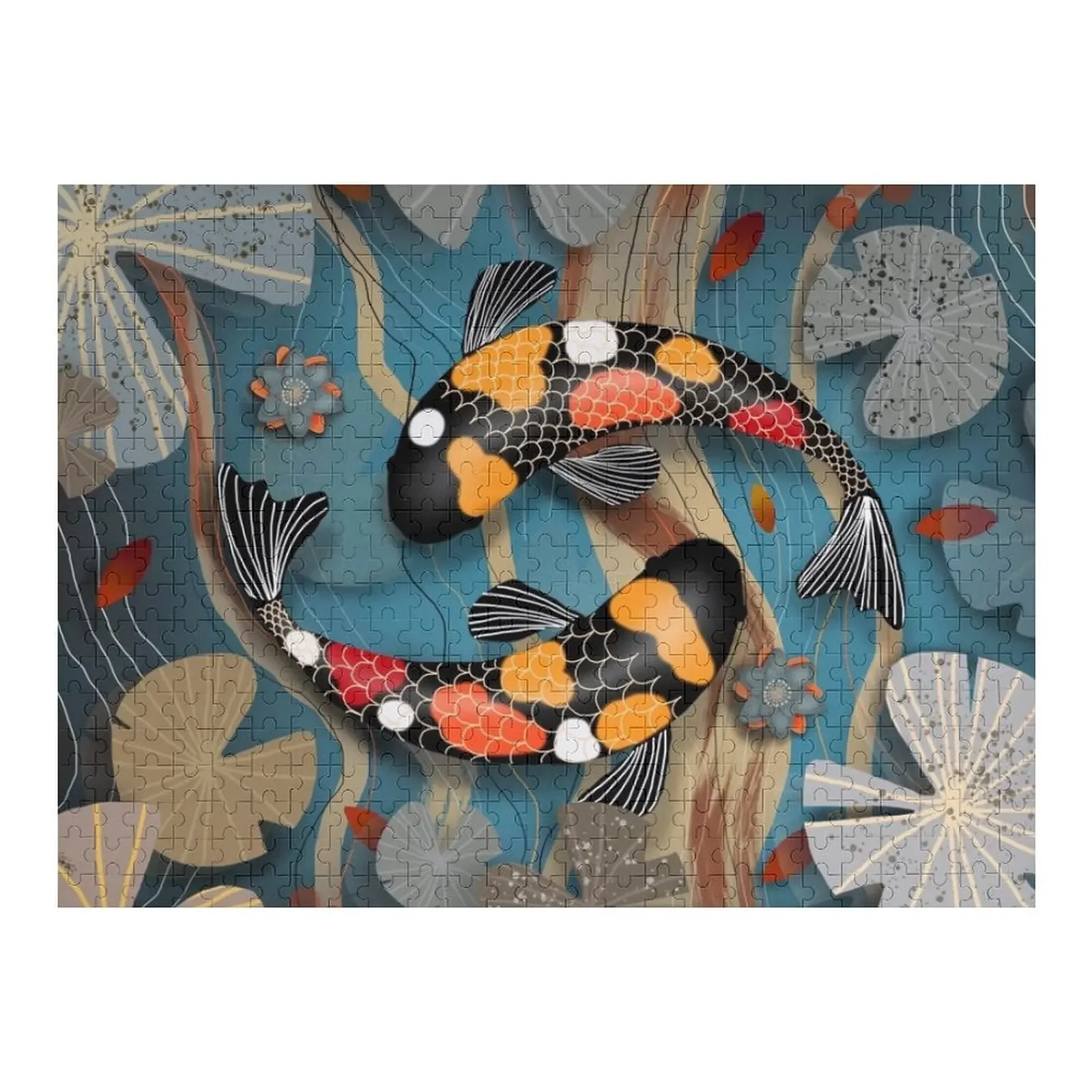 Koi Watergarden Jigsaw Puzzle Personalized Customized Kids Gift Name Wooden Toy Customizeds For Kids Puzzle