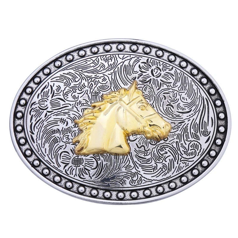 

Engraved Animal Cowboy Belt Buckle Heads Horse Western Belt Buckle for Men Women Fits for Belt Width 1.5 inch