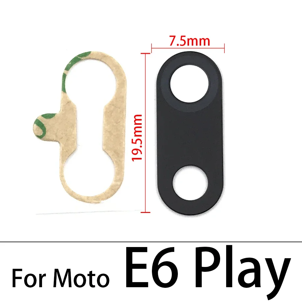 20개/묶음, 모토 E4 E7 E6 E6s E5 E7i Plus Play Power E20 E30 E40 E22 E32 E13 E22i용 후면 카메라 유리 렌즈 (접착제 포함)