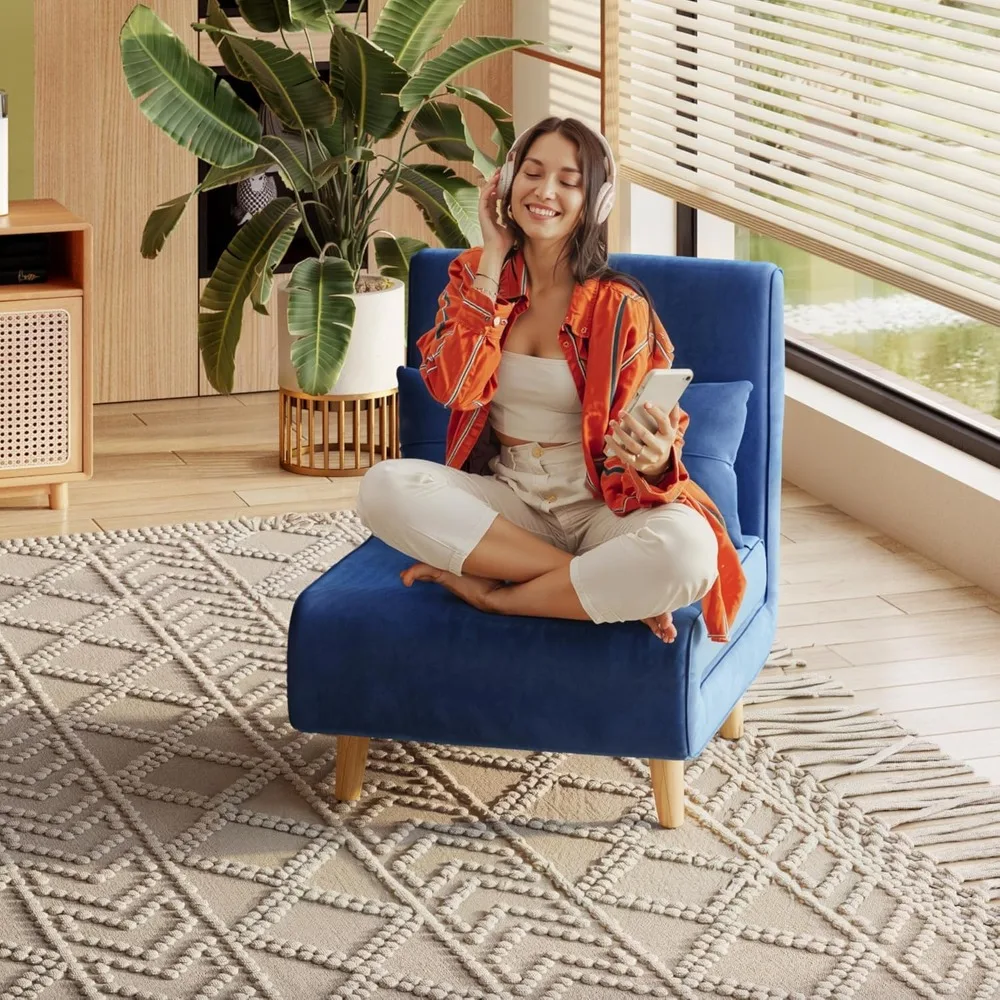 Convertible Velvet Futon Chair Bed 2