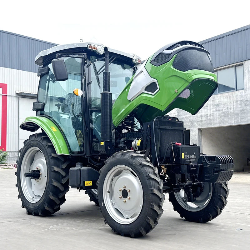 Hersteller von Traktoren 75PS 80PS 100PS 4WD-Motor Radtraktor Kleiner Gartentraktor/Landwirtschaftlicher Mini-Farmtraktor mit Kabine, kundenspezifisch anpassbar