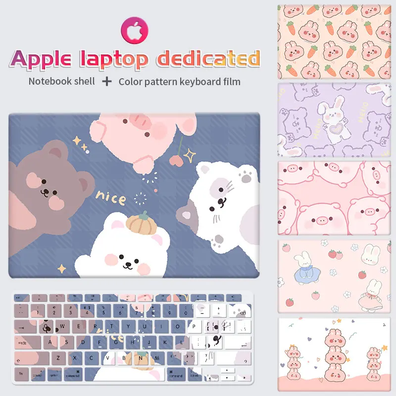 Diy dos Desenhos Animados do Portátil Manga Macbook Case m1 A2337 A2338 Casca Dura Case Bonito Teclado de Silicone Capa para Macbook Pro13 16 A2141
