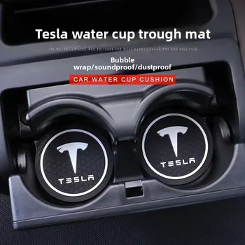 Adatto per Tesla/Modello 3/Modello Y Cuscinetto universale per tazza d'acqua Porta Slot Pad Scatola di immagazzinaggio Pad Scatola di articoli vari vuota in silicone 1