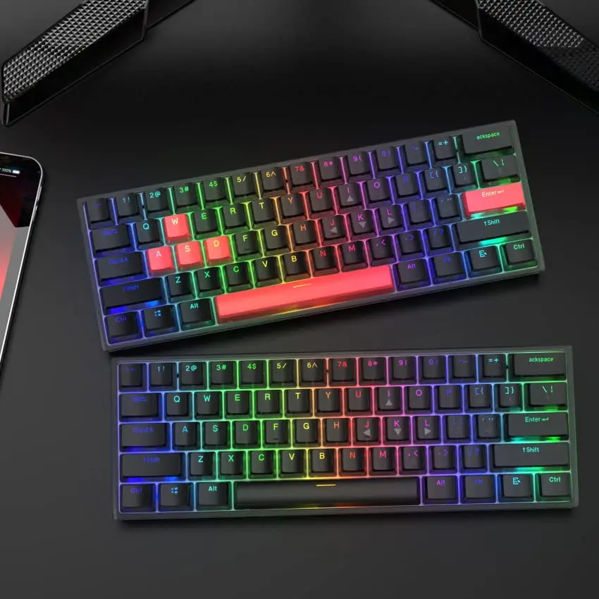 Womier WK61 Mini Portable Mechanical Keyboard Hotswap 60 Red Switch